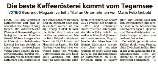 Die beste Kaffeerösterei kommt vom Tegernsee