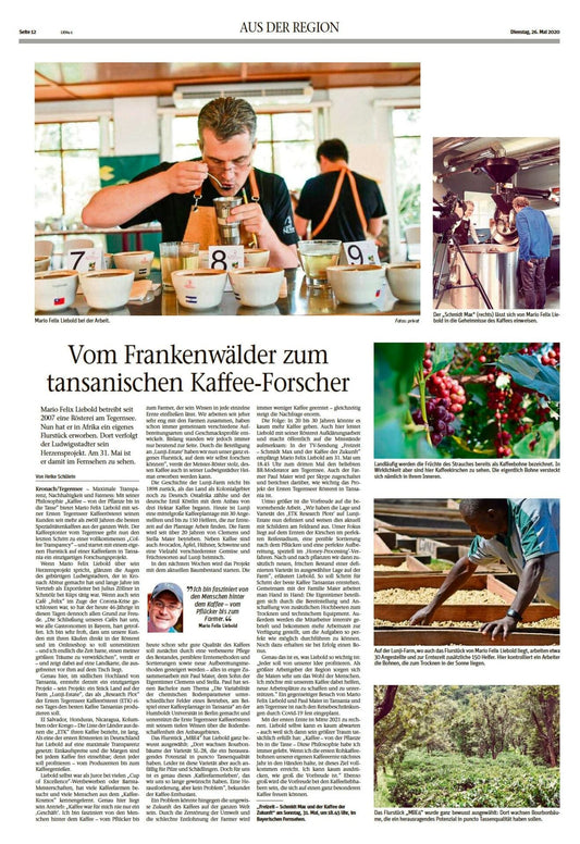 Vom Frankenwälder zum tansanischen Kaffee-Forscher (Frankenpost-26.05.2020)