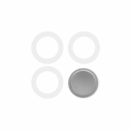 Bialetti® Replacement Set 3 Gaskets and 1 Induction Filter (4 Cups)