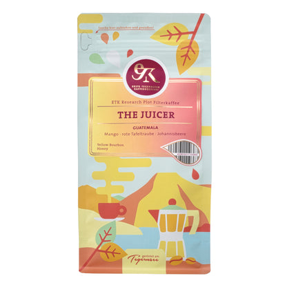 Fruchtiger Filterkaffee The Juicer aus Guatemala von der Ersten Tegernseer Kaffeerösterei mit Noten von Mango, roter Tafeltraube und Johannisbeere