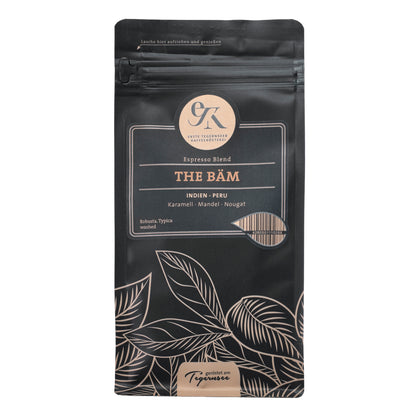 Espresso Blend The Bäm aus Indien und Peru von der Ersten Tegernseer Kaffeerösterei mit Noten von Karamell, Mandel und Nougat