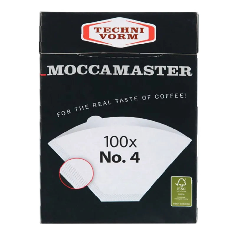 Moccamaster Papierfilter Nr. 4, 100 Stück, passend für Kaffeezubereitung, von Erste Tegernseer Kaffeerösterei, für reinen Geschmack