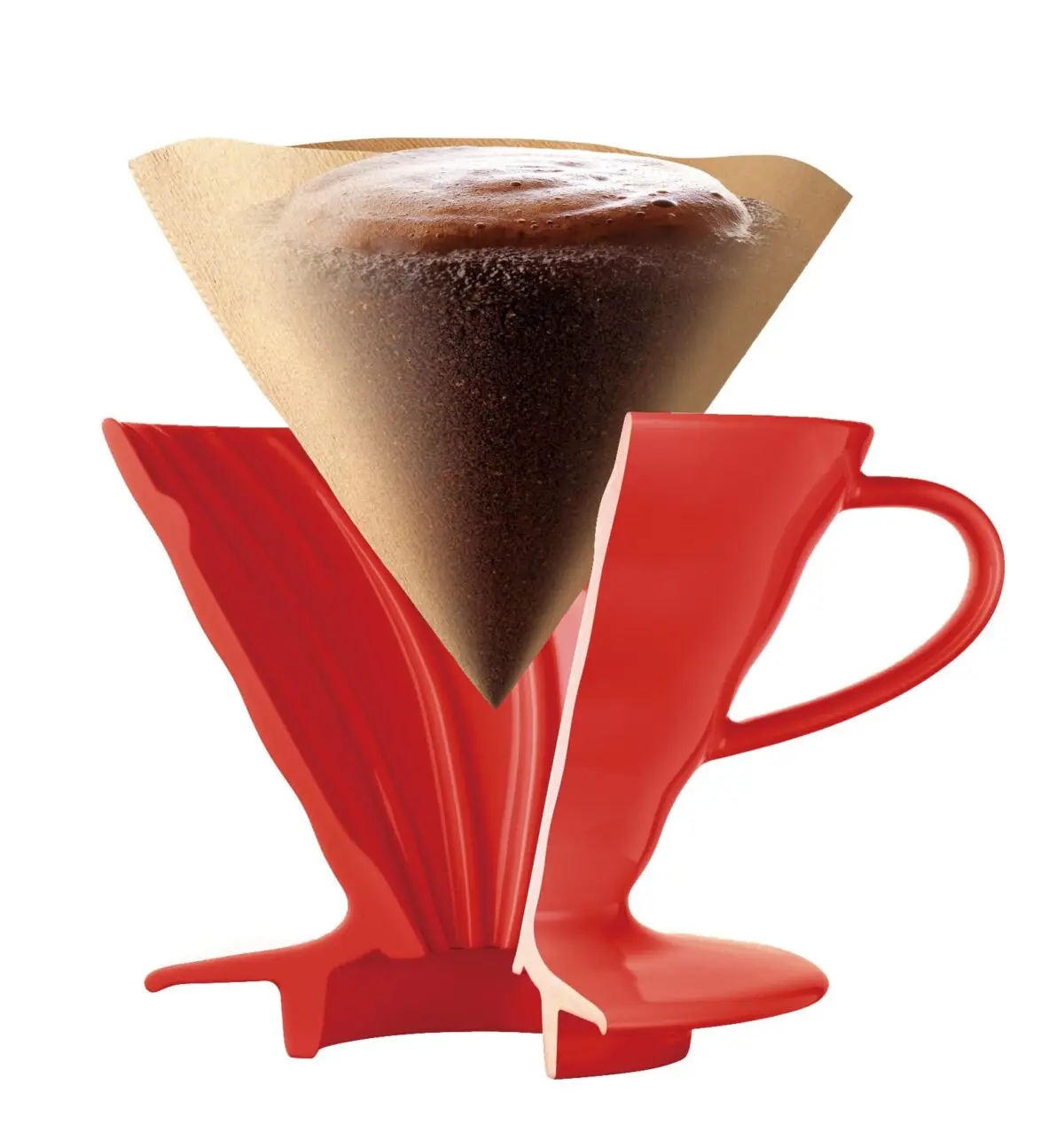 Hario V60 02 (rot) Porzellan inkl. Filterpapier (100 Stk.) – Bild 2