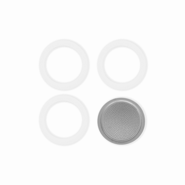 Bialetti® Ersatz-Set 3 Dichtungen und 1 Sieb Induction (6 Tassen)