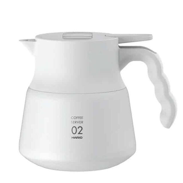 Hario Thermoskanne V60 Insulated Stainless Steel Server PLUS 600 white